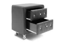 Load image into Gallery viewer, Baxton Studio Stella Crystal Tufted Black Upholstered Modern Nightstand