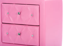 Load image into Gallery viewer, Baxton Studio Stella Crystal Tufted Pink Leather Modern Nightstand