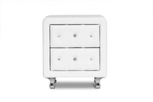 Load image into Gallery viewer, Baxton Studio Stella Crystal Tufted White Upholstered Modern Nightstand