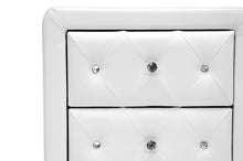 Load image into Gallery viewer, Baxton Studio Stella Crystal Tufted White Upholstered Modern Nightstand