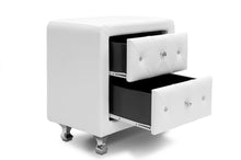 Load image into Gallery viewer, Baxton Studio Stella Crystal Tufted White Upholstered Modern Nightstand