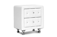 Load image into Gallery viewer, Baxton Studio Stella Crystal Tufted White Upholstered Modern Nightstand