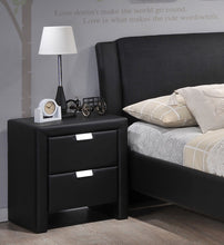 Load image into Gallery viewer, Baxton Studio Frey Black Upholstered Modern Nightstand