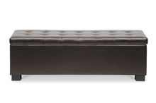 Load image into Gallery viewer, Baxton Studio Roanoke Contemporary Dark Brown Ottoman