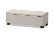 Load image into Gallery viewer, Baxton Studio Roanoke Modern and Contemporary Beige Fabric Upholstered Grid-Tufting Storage Ottoman Bench