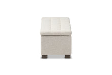 Load image into Gallery viewer, Baxton Studio Roanoke Modern and Contemporary Beige Fabric Upholstered Grid-Tufting Storage Ottoman Bench