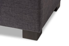 Load image into Gallery viewer, Baxton Studio Roanoke Modern and Contemporary Dark Grey Fabric Upholstered Grid-Tufting Storage Ottoman Bench