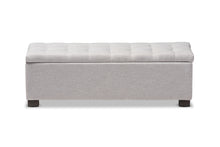 Load image into Gallery viewer, Baxton Studio Roanoke Modern and Contemporary Grayish Beige Fabric Upholstered Grid-Tufting Storage Ottoman Bench