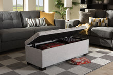 Load image into Gallery viewer, Baxton Studio Roanoke Modern and Contemporary Grayish Beige Fabric Upholstered Grid-Tufting Storage Ottoman Bench