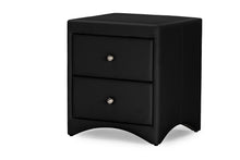 Load image into Gallery viewer, Baxton Studio Dorian Black Faux Leather Upholstered Modern Nightstand