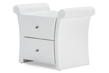 Load image into Gallery viewer, Baxton Studio Victoria Matte White PU Leather 2 Storage Drawers Nightstand Bedside Table