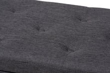 Load image into Gallery viewer, Baxton Studio Hannah Modern and Contemporary Dark Grey Fabric Upholstered Button-Tufting Storage Ottoman Bench