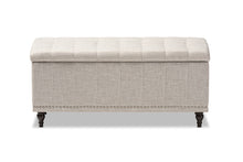Load image into Gallery viewer, Baxton Studio Kaylee Modern Classic Beige Fabric Upholstered Button-Tufting Storage Ottoman Bench