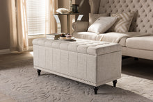 Load image into Gallery viewer, Baxton Studio Kaylee Modern Classic Beige Fabric Upholstered Button-Tufting Storage Ottoman Bench