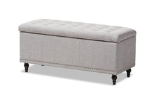Load image into Gallery viewer, Baxton Studio Kaylee Modern Classic Grayish Beige Fabric Upholstered Button-Tufting Storage Ottoman Bench