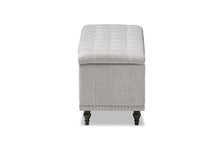Load image into Gallery viewer, Baxton Studio Kaylee Modern Classic Grayish Beige Fabric Upholstered Button-Tufting Storage Ottoman Bench