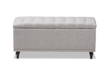 Load image into Gallery viewer, Baxton Studio Kaylee Modern Classic Grayish Beige Fabric Upholstered Button-Tufting Storage Ottoman Bench