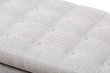 Load image into Gallery viewer, Baxton Studio Kaylee Modern Classic Grayish Beige Fabric Upholstered Button-Tufting Storage Ottoman Bench