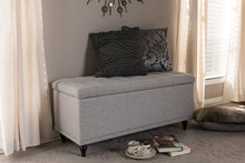 Load image into Gallery viewer, Baxton Studio Kaylee Modern Classic Grayish Beige Fabric Upholstered Button-Tufting Storage Ottoman Bench