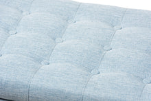 Load image into Gallery viewer, Baxton Studio Kaylee Modern Classic Light Blue Fabric Upholstered Button-Tufting Storage Ottoman Bench