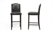 Load image into Gallery viewer, Baxton Studio Libra Black Modern Bar Stool with Nail Head Trim (Set of 2)