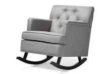Load image into Gallery viewer, Baxton Studio Bethany Modern and Contemporary Grey Fabric Upholstered Button-tufted Rocking Chair