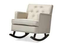 Load image into Gallery viewer, Baxton Studio Bethany Modern and Contemporary Light Beige Fabric Upholstered Button-tufted Rocking Chair