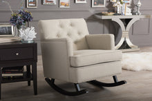 Load image into Gallery viewer, Baxton Studio Bethany Modern and Contemporary Light Beige Fabric Upholstered Button-tufted Rocking Chair