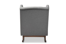 Load image into Gallery viewer, Baxton Studio Iona Mid-century Retro Modern Grey Fabric Upholstered Button-tufted Wingback Rocking Chair