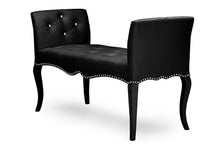 Load image into Gallery viewer, Baxton Studio Kristy Modern and Contemporary Black Faux Leather Classic Seating Bench