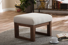 Load image into Gallery viewer, Baxton Studio Yashiya Mid-century Retro Modern Light Beige Fabric Upholstered Ottoman Stool