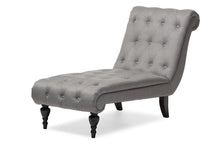 Load image into Gallery viewer, Baxton Studio Layla Mid-century Retro Modern Grey Fabric Upholstered Button-tufted Chaise Lounge