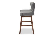 Load image into Gallery viewer, Baxton Studio Gradisca Modern and Contemporary Grey Fabric Button-tufted Upholstered Bar Bench Banquette