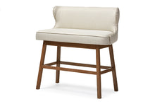 Load image into Gallery viewer, Baxton Studio Gradisca Modern and Contemporary Light Beige Fabric Button-tufted Upholstered Bar Bench Banquette