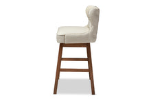 Load image into Gallery viewer, Baxton Studio Gradisca Modern and Contemporary Light Beige Fabric Button-tufted Upholstered Bar Bench Banquette