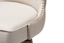 Load image into Gallery viewer, Baxton Studio Gradisca Modern and Contemporary Brown Wood Finishing and Light Beige Fabric Button-Tufted Upholstered Swivel Barstool