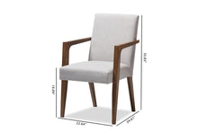 Load image into Gallery viewer, Baxton Studio Andrea Mid-Century Modern Greyish Beige Upholstered Wooden Armchair (Set of 2)