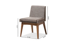 Load image into Gallery viewer, Baxton Studio Nexus Mid-Century Modern Walnut Wood Finishing and Gravel Fabric Upholstered Dining Side Chair (Set of 2)