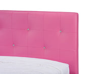 Load image into Gallery viewer, Baxton Studio Barbara Pink Leather Modern Full Size Bed with Crystal Button Tufting