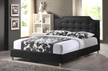 Load image into Gallery viewer, Baxton Studio Carlotta Black Modern Bed with Upholstered Headboard - Queen Size