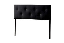Load image into Gallery viewer, Baxton Studio Dalini Modern and Contemporary King Black Faux Leather Headboard with Faux Crystal Buttons