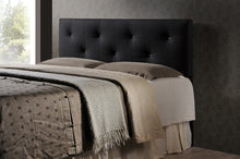 Load image into Gallery viewer, Baxton Studio Dalini Modern and Contemporary King Black Faux Leather Headboard with Faux Crystal Buttons