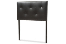 Load image into Gallery viewer, Baxton Studio Kirchem Modern and Contemporary Black Faux Leather Upholstered Twin Size Headboard