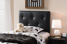 Load image into Gallery viewer, Baxton Studio Kirchem Modern and Contemporary Black Faux Leather Upholstered Twin Size Headboard