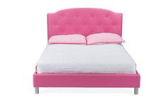 Load image into Gallery viewer, Baxton Studio Canterbury Pink Leather Contemporary Full-Size Bed