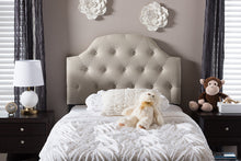 Load image into Gallery viewer, Baxton Studio Morris Modern and Contemporary Light Beige Fabric Upholstered Button-Tufted Scalloped Twin Size Headboard