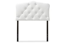 Load image into Gallery viewer, Baxton Studio Rita Modern and Contemporary White Faux Leather Upholstered Button-Tufted Scalloped Twin Size Headboard