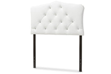 Load image into Gallery viewer, Baxton Studio Rita Modern and Contemporary White Faux Leather Upholstered Button-Tufted Scalloped Twin Size Headboard