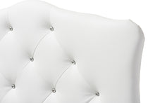 Load image into Gallery viewer, Baxton Studio Rita Modern and Contemporary White Faux Leather Upholstered Button-Tufted Scalloped Twin Size Headboard