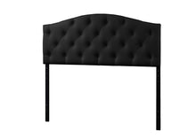 Load image into Gallery viewer, Baxton Studio Myra Modern and Contemporary Queen Size Black Faux Leather Upholstered Button-tufted Scalloped Headboard
